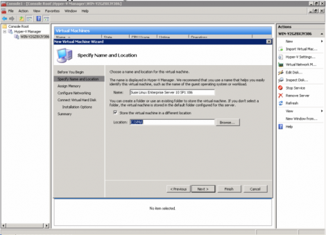 ms windows 2008 hyper-v manager vm specify name and location