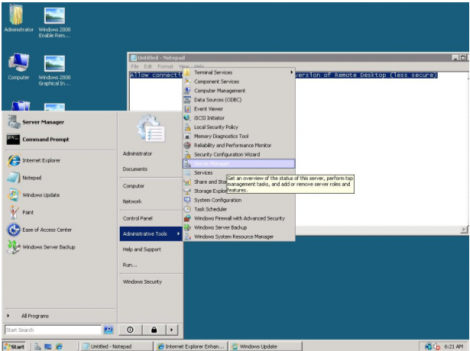 microsoft windows 2008 start Windows Server Manager