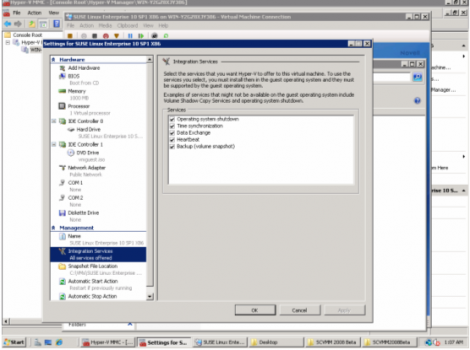 windows 2008 hyper-v manager integration services