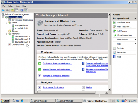 windows 2008 cluster management ready