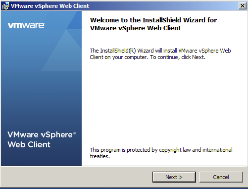 Start vSphere Web Client Installation