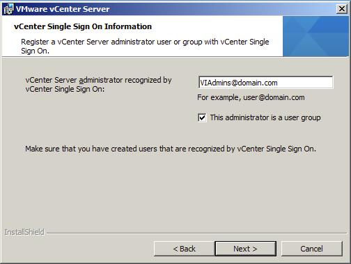 vCenter Server administrator recognized by vCenter Single Sing On