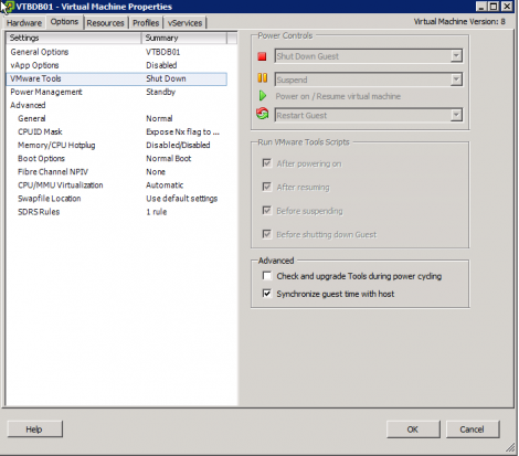 How to configure VMware tools NTP settings in vSphere 5.1