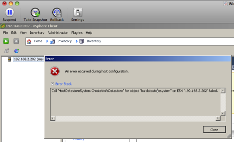 Call "HostDatastoreSystem.CreateVmfsDatastore" for object "ha-datastoresystem" on ESXi "192.168.2.202" failed.