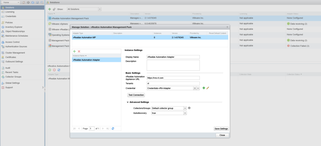 vRealize Automation MP for vROPs