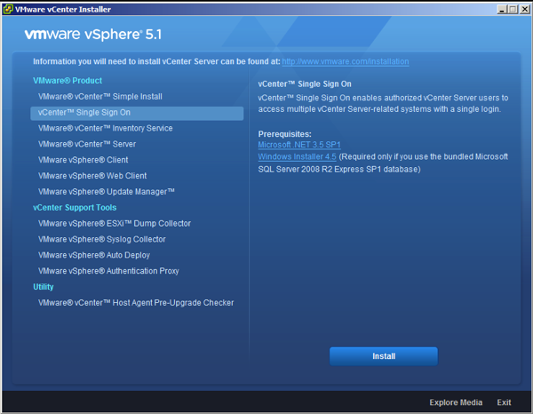 Single Sign On installation Wizard
